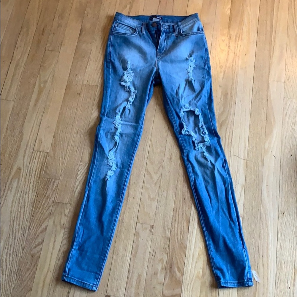 Fashion Nova Ripped Light Washed Jeans
